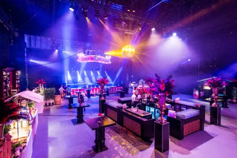 Bars and lounge in blue light