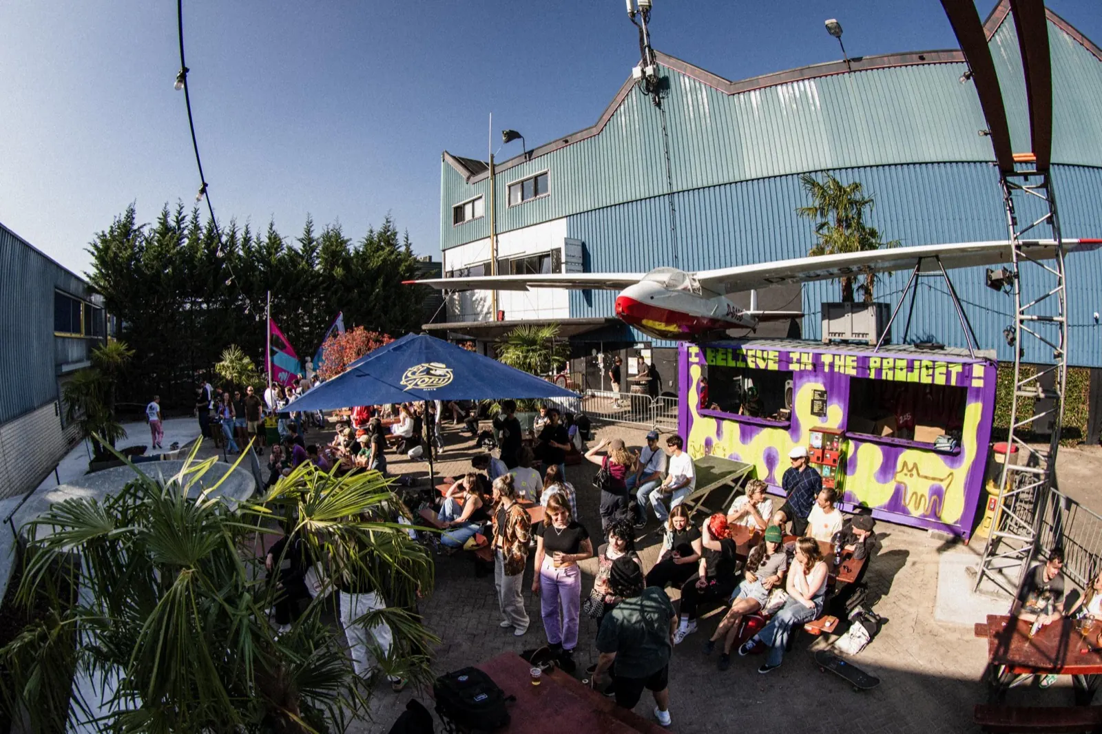 Guests on the sunny terrace